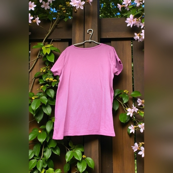 Croft & Barrow Essential Crewneck Tee Color: Pink, Size: LARGE, - Picture 7 of 9
